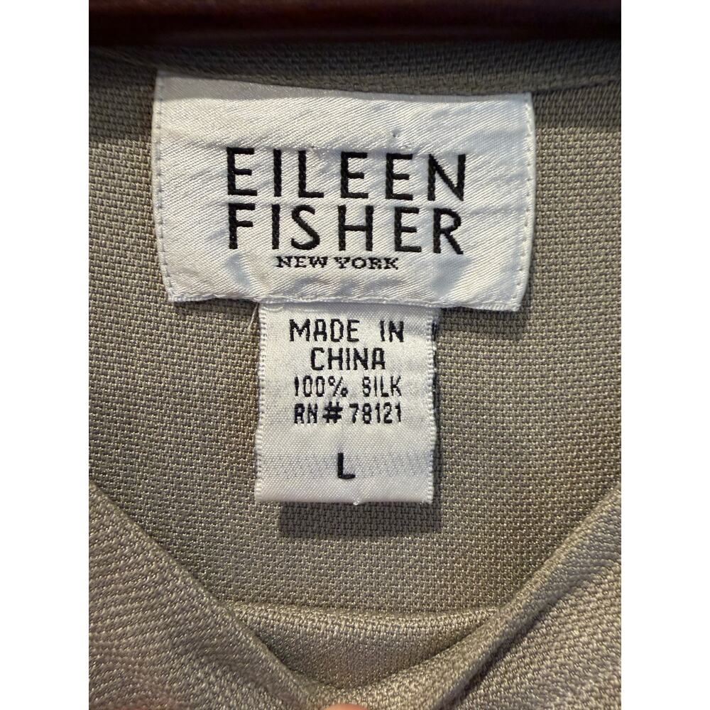 90s Minimalist | Eileen Fisher Woven 100% Silk Tank Column Dress | Size Large - Picture 3 of 4